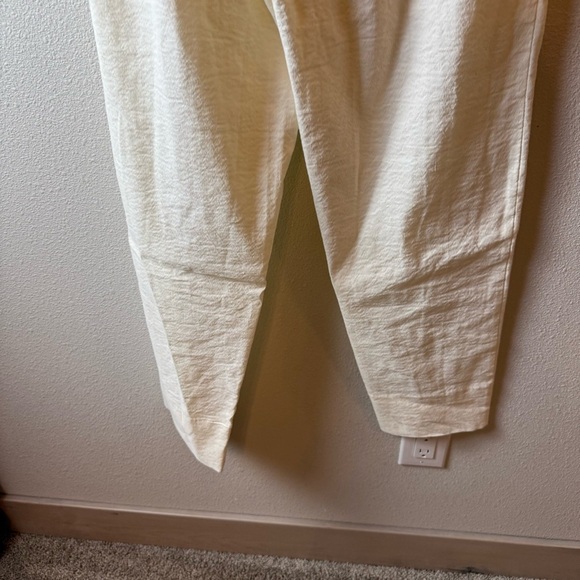 NWOT Aday Kick Back Pants Cream Stretch Linen Business Casual Women’s Size Large - Picture 10 of 13